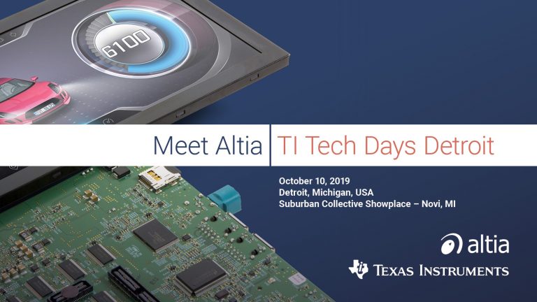 텍사스 인스트루먼트 테크 데이 디트로이트에서 Altia를 만나보세요!