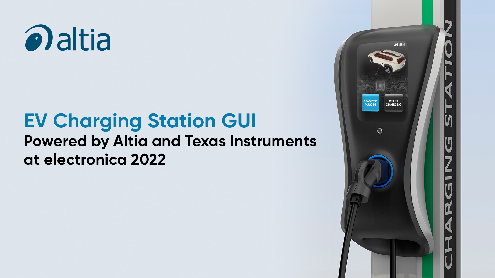 Electric Vehicle Charging Station GUIs Powered by Altia and Texas Instruments