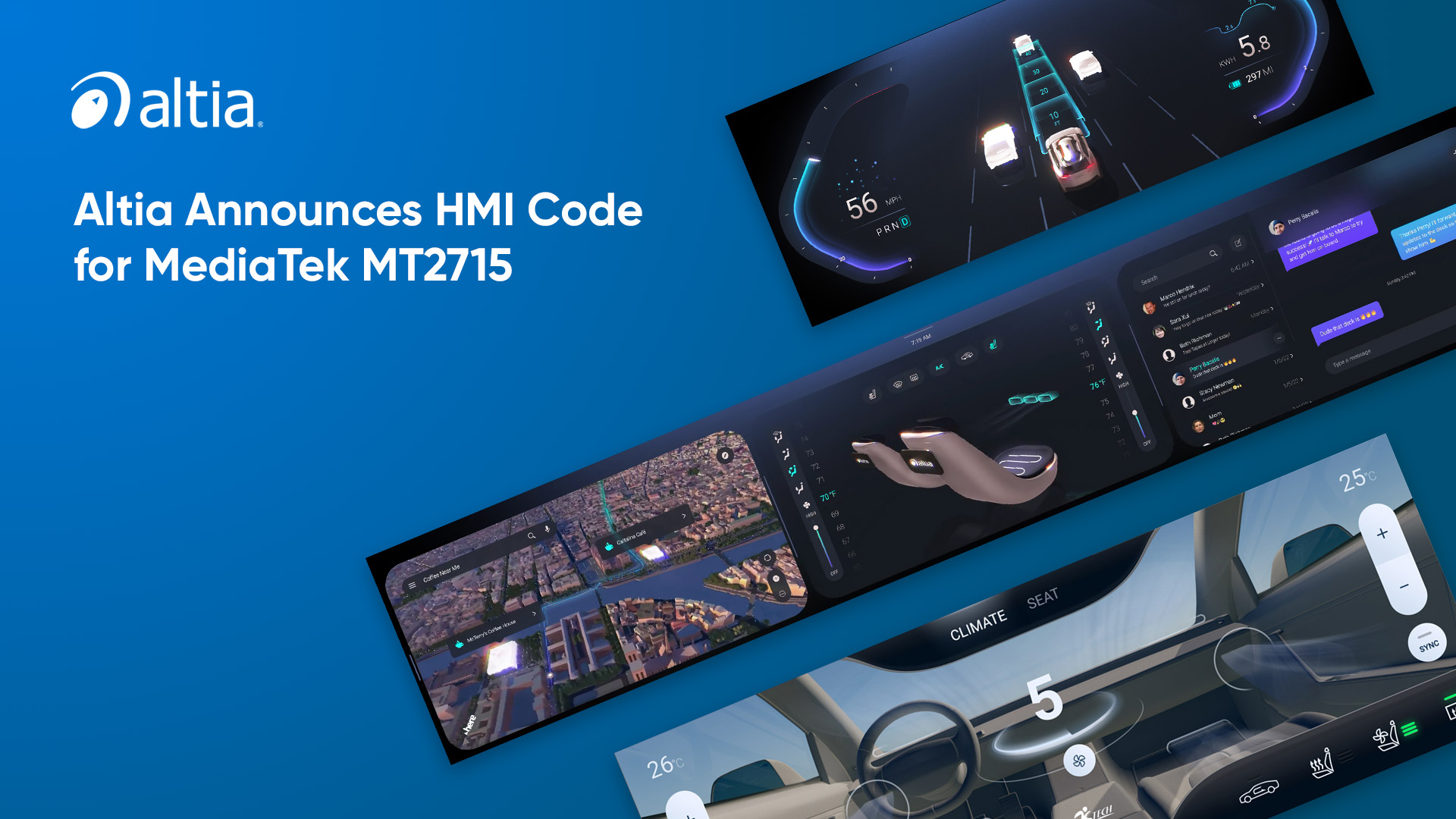 Altia Announces DeepScreen Code for MediaTek MT2715
