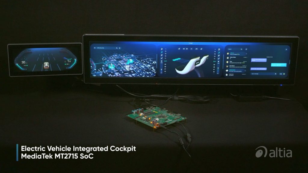 Altia Electric Vehicle Integrated Cockpit on MediaTek MT2715 SoC